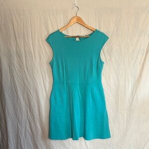 New York & Company Teal Cap Sleeve Mini Dress